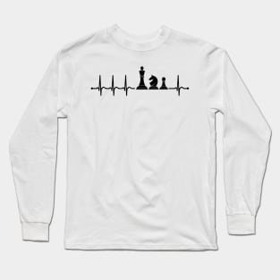 chess heartbeat for chess player Long Sleeve T-Shirt